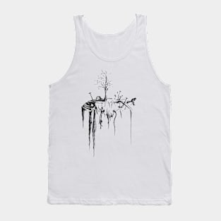 Copy of alone lonely tree man themed my hand drawing design Tank Top